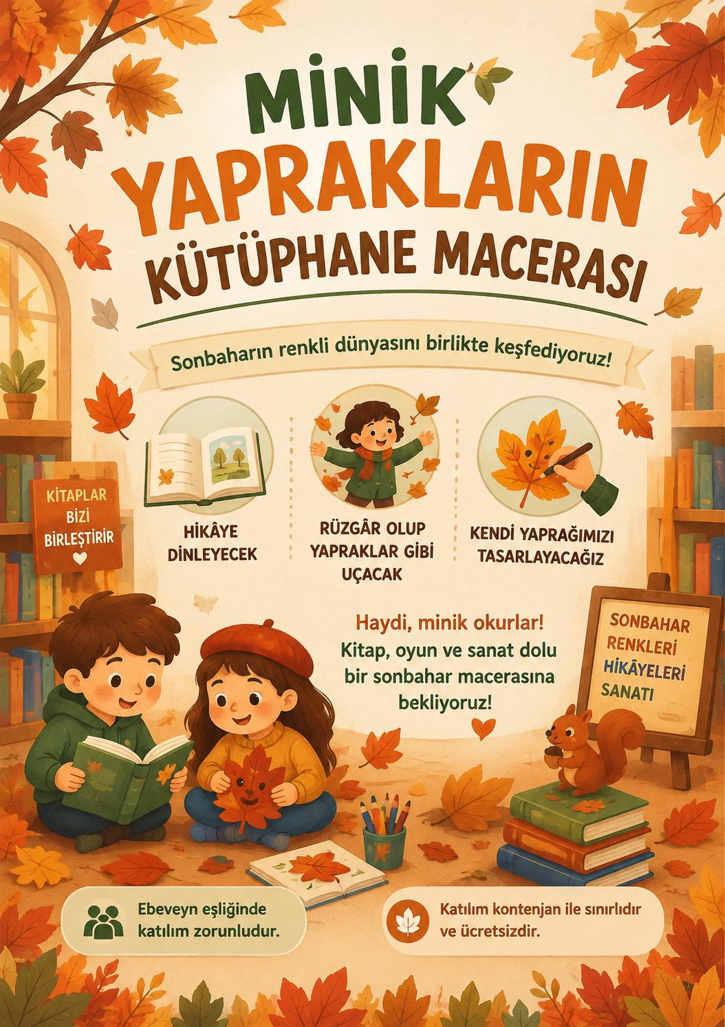 Minik Yaprakların Kütüphane Macerası